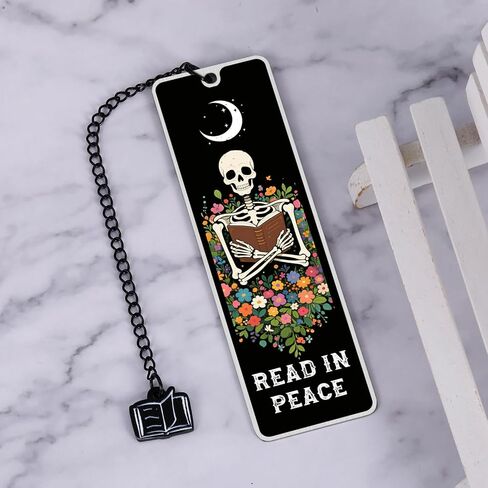 Skeleton Halloween Bookmarks Gifts for Reading Women Spooky Skull Gifts for Women Girls Halloween Boo Baskets Dark Romance Bookmark for Woman Funny Bookmarks for Book Lovers Bookish Gift for Christmas in Saudi Arabia