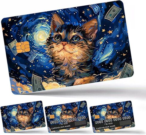 2 Set Debit Card Skin,1 Set with 4 Stickers,Credit Card Skin,Cat Decor,Medicare Card Protector Sleeve,Social Security Card Protector,Anime Credit Card Skin (07) in Saudi Arabia