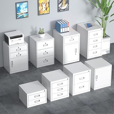 WCH White Furniture, File Cabinets for Home Office 2 Drawer, 1.4mm Thick Cold-Rolled Steel Plate (Size:15.74×15.74×12.2inch) in Saudi Arabia