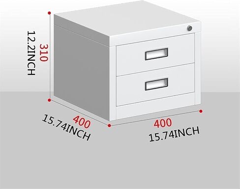 WCH White Furniture, File Cabinets for Home Office 2 Drawer, 1.4mm Thick Cold-Rolled Steel Plate (Size:15.74×15.74×12.2inch) in Saudi Arabia