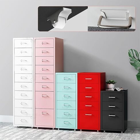 WCH File Cabinets for Home Office 3 Drawer, 0.8mm Thick Cold-Rolled Steel Plate (Size:11×16×27inch,Color:Black) in Saudi Arabia