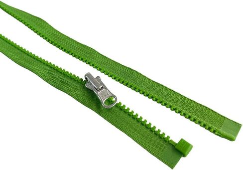2pcs YKK #5 Molded Plastic Reversible Slider Inside/Outside Medium Weight Sport Jacket Zipper Separating Aluminum Pull Color Lime Green #047W - Choose Length (Lime Green #047W, 26" Inches) in Saudi Arabia