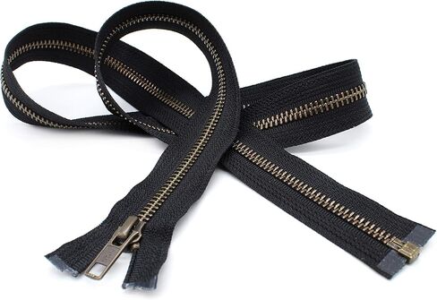 26" Jacket Zipper Medium Weight YKK #5 Antique Brass ~ Separating ~ 580 Black (1 Zipper/Pack) in Saudi Arabia