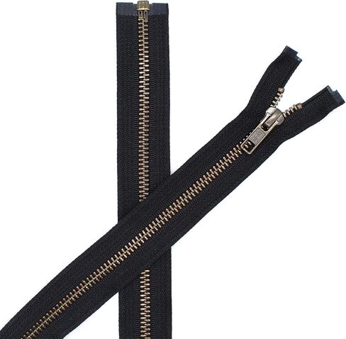26" Jacket Zipper Medium Weight YKK #5 Antique Brass ~ Separating ~ 580 Black (1 Zipper/Pack) in Saudi Arabia