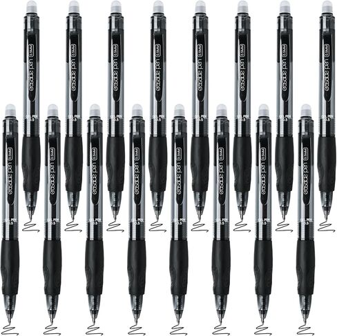 Baytory 16PCS Clicker Ambense Gel ، 0.5 ملم قابلة للسحب ، فرك الحبر الأزرق الحبر ، ومريحًا للاستخدام لاتخاذ ألغاز الكلمات المتقاطعة (Black) in Kuwait