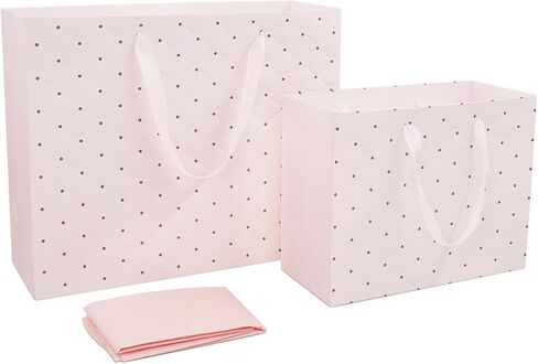 حقائب الهدايا الوردية مع ورق الأنسجة ومقابض ، و 13 "ومتوسطة 9 '" حقيبة هدايا للورق للبنات الزفاف عيد ميلاد عيد ميلاد عيد ميلاد عيد ميلاد in Kuwait