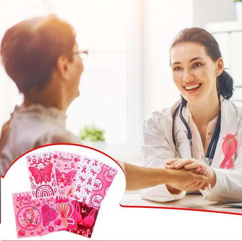 HOWAF 16pcs Breast Cancer Awareness Gifts Set, Pink Ribbon Notebooks for Women Gift Supplies, Cancer Survivor Inspirational Mini Journal Notebooks Hope Strength Faith Courage Charity Event Gift in Saudi Arabia