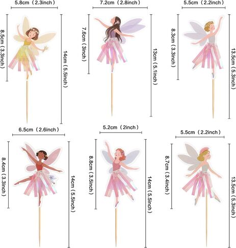 Fairy Birthday Party Decorations for Girls – Fairy Cupcake Toppers with Banner or Backdrop, Fairy Tale Theme Baby Shower & Party Supplies (Cupcake Topper + Banner) in Kuwait