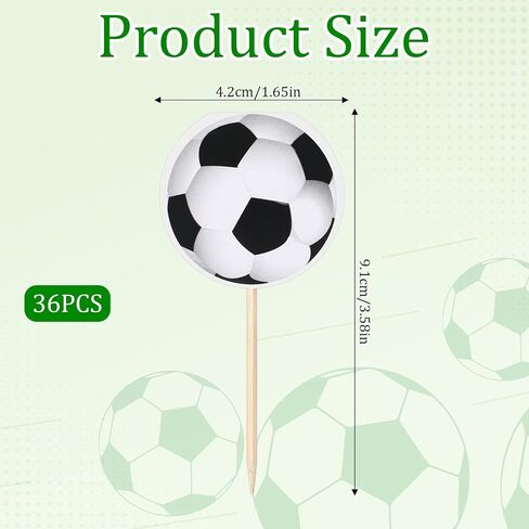 36pcs كرة كرة القدم كب كيك أعلى القبعات كرة القدم كب كيك أعلى من سهولة تثبيت كعكة كرة القدم توببر سبورت رياضي كب كيك لكرات رياضية موضوع كرة القدم أطفال عيد ميلاد ديكورات حفلة عيد ميلاد in Saudi Arabia