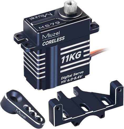 Miuzei 11kg Servo Motor Torque High Torque Micro Gear مع Mount and Servo Horn for Trx4M ، SCX24 ، 1/18 ، 1/24 RC Crawler Upgrade Parts (Black) in Kuwait