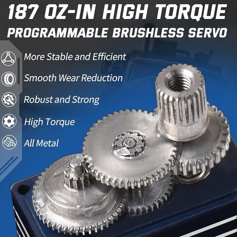 Miuzei 11kg Servo Motor Torque High Torque Micro Gear مع Mount and Servo Horn for Trx4M ، SCX24 ، 1/18 ، 1/24 RC Crawler Upgrade Parts (Black) in Kuwait