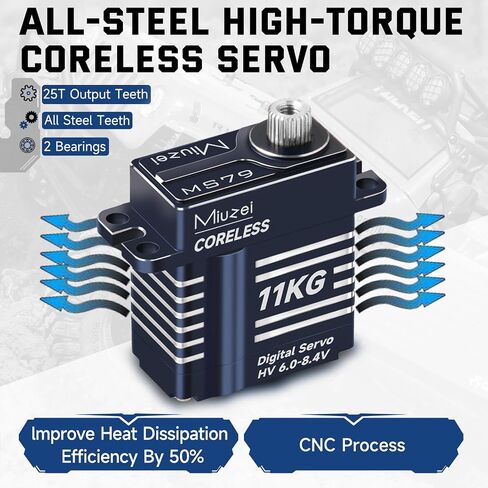 Miuzei 11kg Servo Motor Torque High Torque Micro Gear مع Mount and Servo Horn for Trx4M ، SCX24 ، 1/18 ، 1/24 RC Crawler Upgrade Parts (Black) in Kuwait