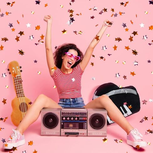 2 PCS Rock Star Plush Plush Set 18.5 "Guitar Studed Plush 17.7" Piano Pillow Struction محشوة لموسيقى الروك أند رول Music Party Favors 80s التاسعيني in Saudi Arabia