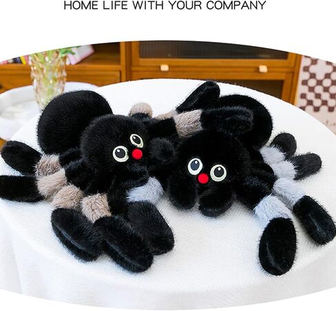 Soft Jumping Spider Plush Toy 11.8'' Spider Stuffed Animal Cute Spiders Plushie Pillow Doll Gift - Adorable Spiders Stuffy for Girls Kids Boys and Adults-Grey in Saudi Arabia