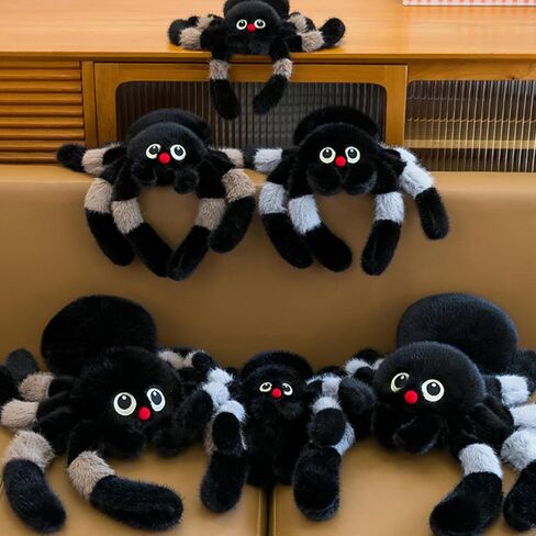 Soft Jumping Spider Plush Toy 11.8'' Spider Stuffed Animal Cute Spiders Plushie Pillow Doll Gift - Adorable Spiders Stuffy for Girls Kids Boys and Adults-Grey in Saudi Arabia