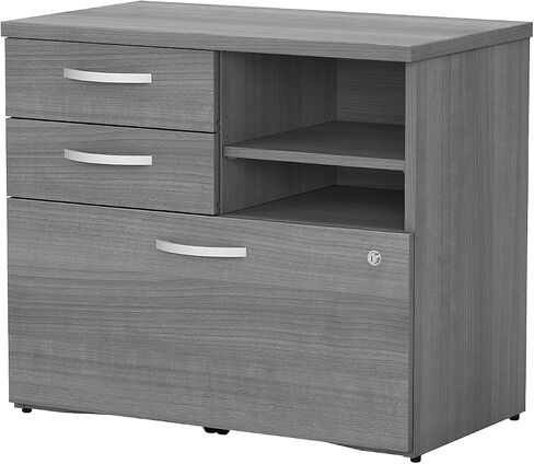 Bush Business Furniture Studio C Office Storage Cabinet with Drawers and Shelves in Natural Elm, Organization for Home or Professional Workspace in Saudi Arabia