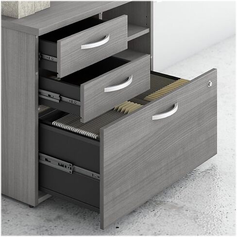 Bush Business Furniture Studio C Office Storage Cabinet with Drawers and Shelves in Natural Elm, Organization for Home or Professional Workspace in Saudi Arabia