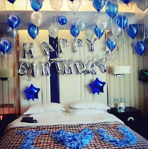 iPartycool 50Pcs Happy Birthday Balloon Decorations, 3D Premium Reusable Aluminum Foil Birthday Banner and Ecofriendly Big Star and Latex Balloons Set for Birthday Party Decorations and Supplies in Saudi Arabia