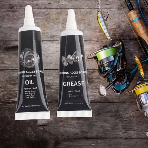 Fishing Reel Lubrication Kit, Maintenance Oil & Grease Set, Suitable for Spinning and Low - Profile Reels (Black) in Saudi Arabia
