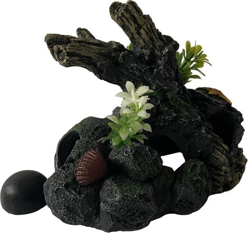 Aquarium Decor Magnetic Driftwood Outcropping Ornament –Wall-Mounted Fish Tank Accessory in Saudi Arabia