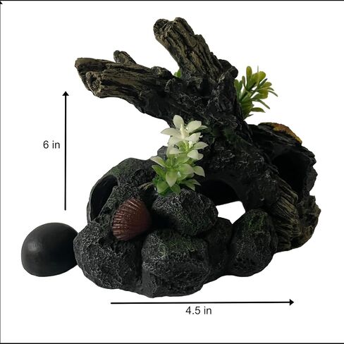 Aquarium Decor Magnetic Driftwood Outcropping Ornament –Wall-Mounted Fish Tank Accessory in Saudi Arabia
