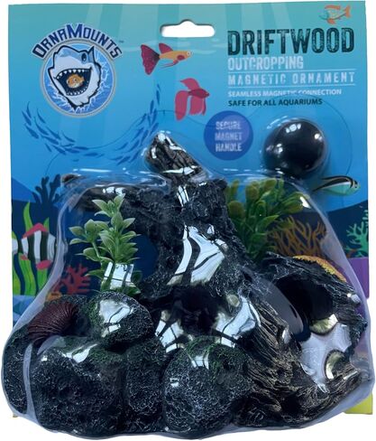 Aquarium Decor Magnetic Driftwood Outcropping Ornament –Wall-Mounted Fish Tank Accessory in Saudi Arabia