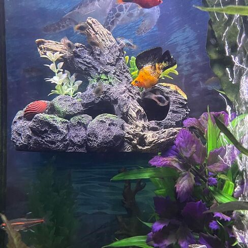 Aquarium Decor Magnetic Driftwood Outcropping Ornament –Wall-Mounted Fish Tank Accessory in Saudi Arabia