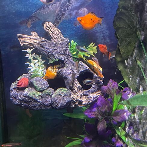 Aquarium Decor Magnetic Driftwood Outcropping Ornament –Wall-Mounted Fish Tank Accessory in Saudi Arabia