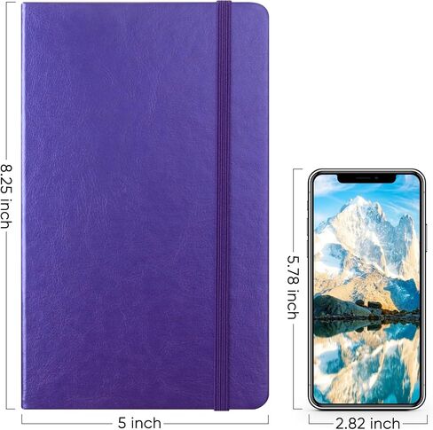 Blank Journal Leather Notebook, Hardcover Sketch Book with 100gsm Thick Blank Paper, 5 inches x 8.25 inches, Hardcover, Inner Pocket-Mint in Saudi Arabia