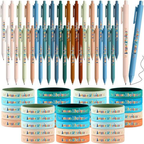 200 Pcs Perfect Attendance Awards for Classroom Awesome Attendance Ballpoint Pens and Silicone Bracelets for Student Behavior Incentives Classroom Rewards Teacher Supplies in Saudi Arabia