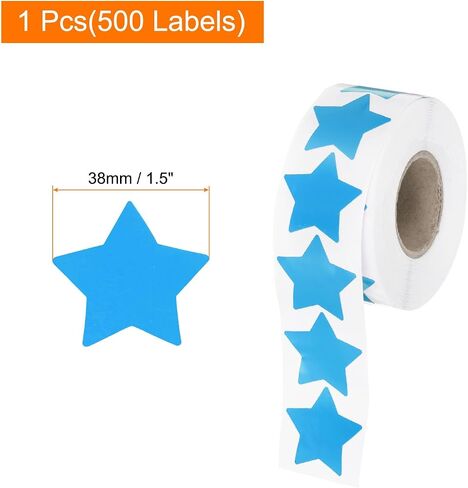 MECCANIXITY 500 Count Star Stickers 1-1/2" DIY Adhesive Star Labels Removable for Notes, Greeting Cards, Gift Boxes, Scrapbooks, White in Saudi Arabia