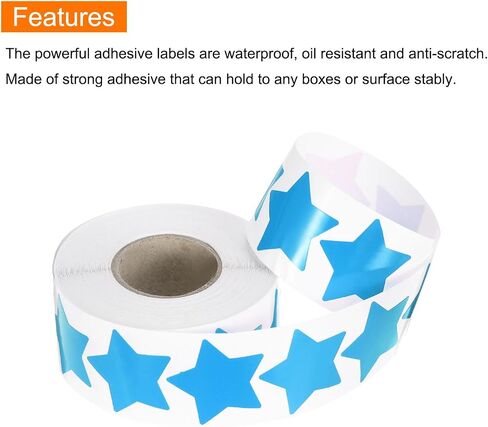 MECCANIXITY 500 Count Star Stickers 1-1/2" DIY Adhesive Star Labels Removable for Notes, Greeting Cards, Gift Boxes, Scrapbooks, White in Saudi Arabia