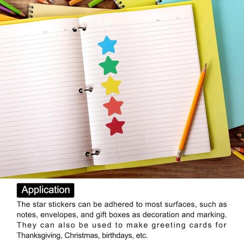 MECCANIXITY 500 Count Star Stickers 1-1/2" DIY Adhesive Star Labels Removable for Notes, Greeting Cards, Gift Boxes, Scrapbooks, White in Saudi Arabia