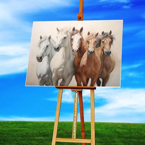 ZUVRDIAI Paint by Numbers Horse for Adults, Acrylic Oil Painting by Numbers Kits for Beginner with Paintbrushes Brushes Art Crafts Canvas for Home Decor 16x20 Inch in Saudi Arabia