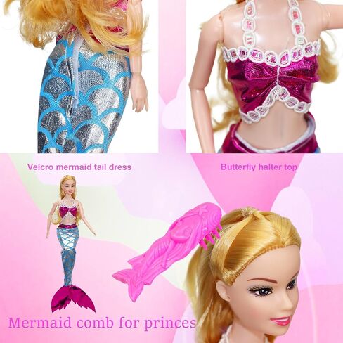 Mermaid Dolls with Little Mermaid & Seahorse| Summer Mermaid Swimming Pool Diving Toys for Water Play | Mermaid Bath Toy Playset for Girls 4-7 | Birthday Party Christmas Wish List in Saudi Arabia