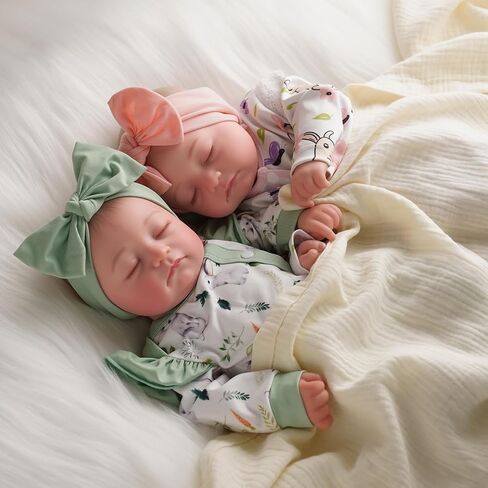 Babeside LifeLike Reborn Baby Baby Dolls Twins ، 20 بوصة واقعية حديثي الولادة فتاة فينيل ناع in Saudi Arabia