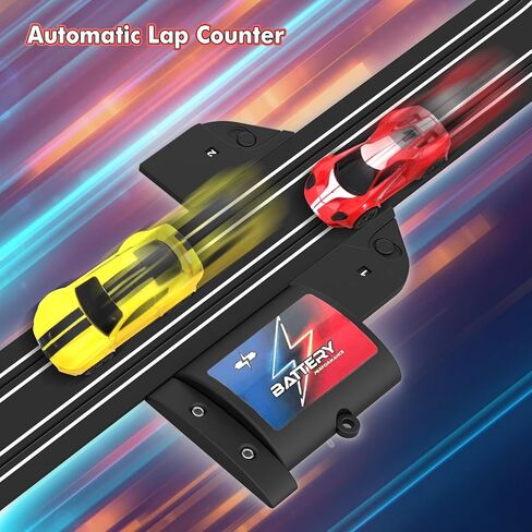 مسار سباق Slot Racing Car مسار 32 قدمًا تعمل بالركض الكهربائي للأولاد والأطفال ، والسباق المزدوج مع 4 سيارات عالية السرعة ووحدات تحكم يدوية ، ولعب الهدايا للأطفال 6،7،8 سنة in Kuwait