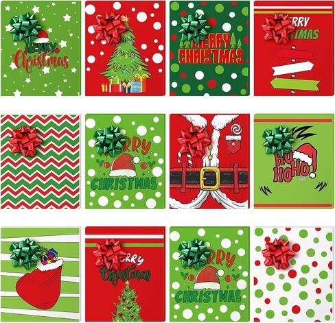 Taobary 12 Pack Christmas Card Box Holder مع أقواس Merry Christmas Card Card Boxes Mini Favor Gail in Saudi Arabia