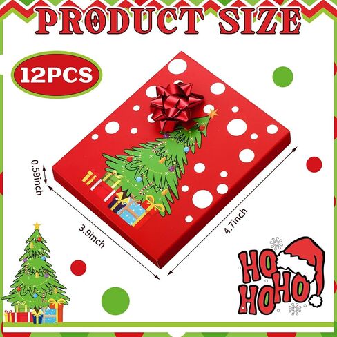 Taobary 12 Pack Christmas Card Box Holder مع أقواس Merry Christmas Card Card Boxes Mini Favor Gail in Saudi Arabia