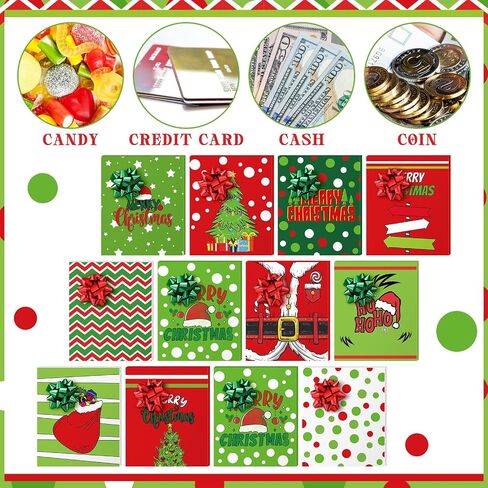Taobary 12 Pack Christmas Card Box Holder مع أقواس Merry Christmas Card Card Boxes Mini Favor Gail in Saudi Arabia
