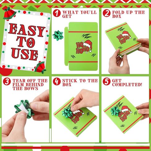 Taobary 12 Pack Christmas Card Box Holder مع أقواس Merry Christmas Card Card Boxes Mini Favor Gail in Saudi Arabia