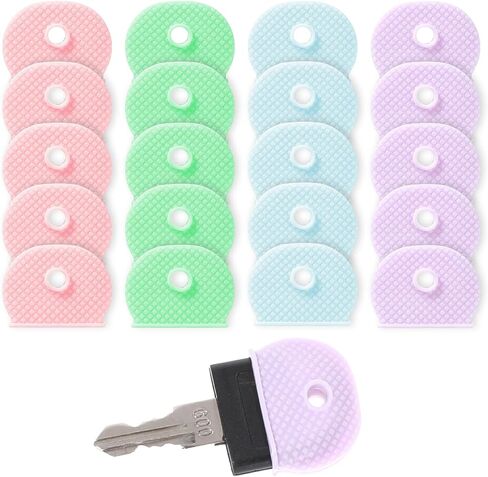 20 PCS CAP CAP تغطي علامات CAP الرئيسية لمفاتيح المنزل معرفات العلامات التي تغطيها حماة لطيفة ملونة لمفاتيح المنزل المسطحة القياسية in Saudi Arabia