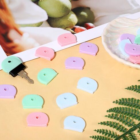 20 PCS CAP CAP تغطي علامات CAP الرئيسية لمفاتيح المنزل معرفات العلامات التي تغطيها حماة لطيفة ملونة لمفاتيح المنزل المسطحة القياسية in Saudi Arabia