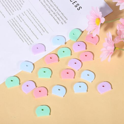 20 PCS CAP CAP تغطي علامات CAP الرئيسية لمفاتيح المنزل معرفات العلامات التي تغطيها حماة لطيفة ملونة لمفاتيح المنزل المسطحة القياسية in Saudi Arabia