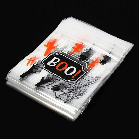 حقائب Goodie Halloween القابلة لإعادة بيعها - 7.25 × 6.7 بوصة ، واضحة ، و 120 حزمة - هالوين الرمز البريدي أكياس لعلاج الخدعة أو الحلوى - لوازم الحفلات - وجبات خفيفة قابلة لإعادة الاستخدام والود مع zip -top in Saudi Arabia