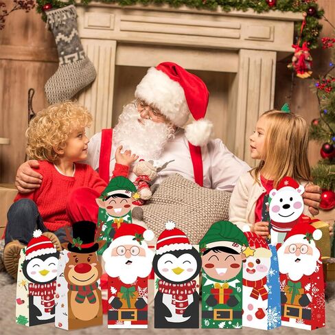 Lollutdotu Halloween Treat Bags，24 PCS Goodie Bags with Stickers, Halloween Trick or Treat Bags for Kids Classroom Decoration Party Supplies in Kuwait