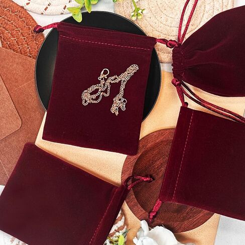 20Pcs Velvet Drawstring Pouches, 3x4 inch Premium Jewelry Candy Dice Gift Bags, Small Velvet Bags for Wedding Party Chritmas in Saudi Arabia