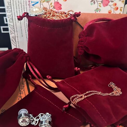 20Pcs Velvet Drawstring Pouches, 3x4 inch Premium Jewelry Candy Dice Gift Bags, Small Velvet Bags for Wedding Party Chritmas in Saudi Arabia