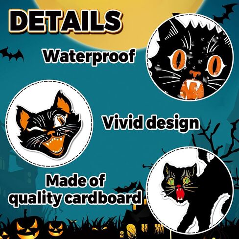 45 PCS عتيقة هالوين Cat Catouts Retro Black Cat Cuts Cutts With 100 Pcs Point in Saudi Arabia