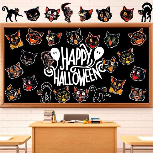 45 PCS عتيقة هالوين Cat Catouts Retro Black Cat Cuts Cutts With 100 Pcs Point in Saudi Arabia